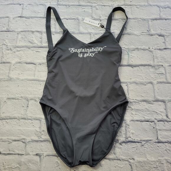 Vitamin A Leah Grey One-Piece Sustainability Is Sexy Swimsuit size Medium (8) - Picture 2 of 14